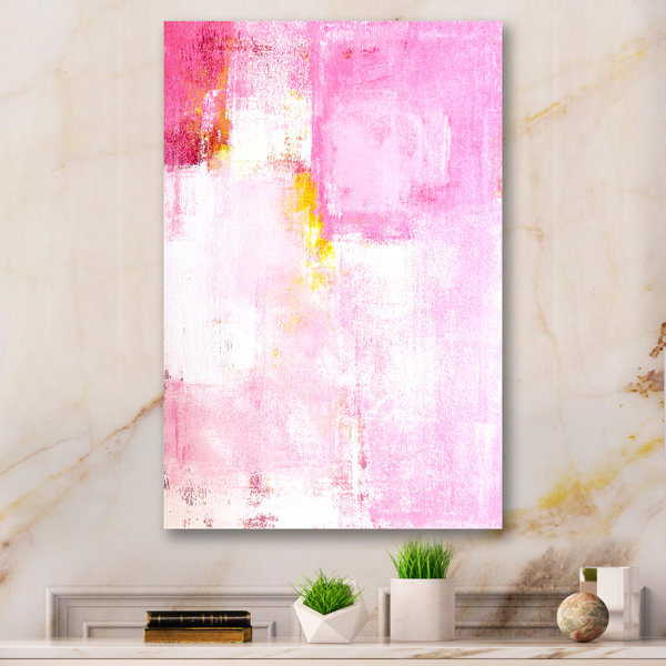 Wrought Studio Pink Meets Yellow Modern Art II Wrapped Canvas Graphic